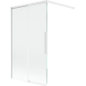 Mexen Rox 2 dalių įstumiamas vonios pertvara 100 x 150 cm, skaidri, balta - 8C9-100-003-20-00