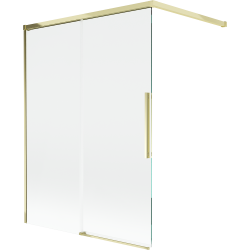 Mexen Rox dviejų dalių stumdomas vonios ekrano skaidrus, auksinis 120 x 150 cm - 8C9-120-003-50-00