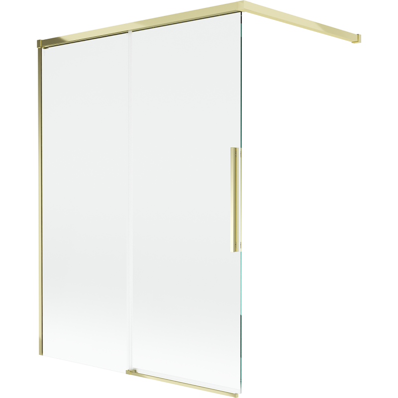 Mexen Rox dviejų dalių stumdomas vonios ekrano skaidrus, auksinis 120 x 150 cm - 8C9-120-003-50-00