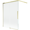 Mexen Rox dviejų dalių stumdomas vonios ekrano skaidrus, auksinis 120 x 150 cm - 8C9-120-003-50-00