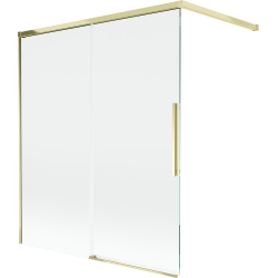 Mexen Rox dvigeldė slankiojančia dušo pertvara 140 x 150 cm, skaidri, auksinė - 8C9-140-003-50-00