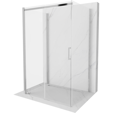 Mexen Omega trijų sienelių dušo kabina, stumdoma 130 x 100 cm, skaidri, chromas - 825-130-100-01-00-3S