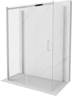 Mexen Omega trijų sienų dušo kabina, stumdomos durys 140 x 80 cm, permatomas, chromas - 825-140-080-01-00-3S