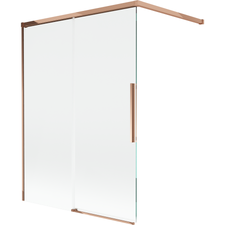 Mexen Rox dvivėris stumdoma dušo siena 120 x 150 cm, skaidri, rožinis auksas - 8C9-120-003-60-00