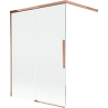 Mexen Rox dvivėris stumdoma dušo siena 120 x 150 cm, skaidri, rožinis auksas - 8C9-120-003-60-00