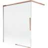Mexen Rox dviejų durų stumdomas dušo ekranas, 140 x 150 cm, permatomas, rožinis auksas - 8C9-140-003-60-00