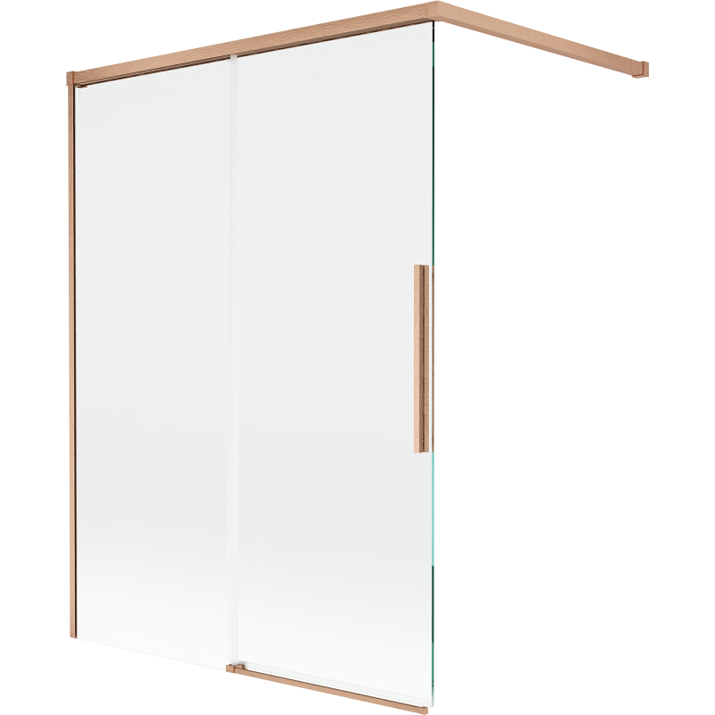 Mexen Rox dviejų durų slankiojanti dušo sienelė 120 x 150 cm, skaidri, šepečio varis - 8C9-120-003-65-00