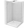 Mexen Omega Stiklinis dušo kabina 100 x 100 cm, permatomas, chromas + Flat dušo padėklas - 825-100-100-01-00-4010