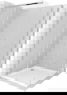 Mexen Omega Stiklinis dušo kabina 100 x 100 cm, permatomas, chromas + Flat dušo padėklas - 825-100-100-01-00-4010