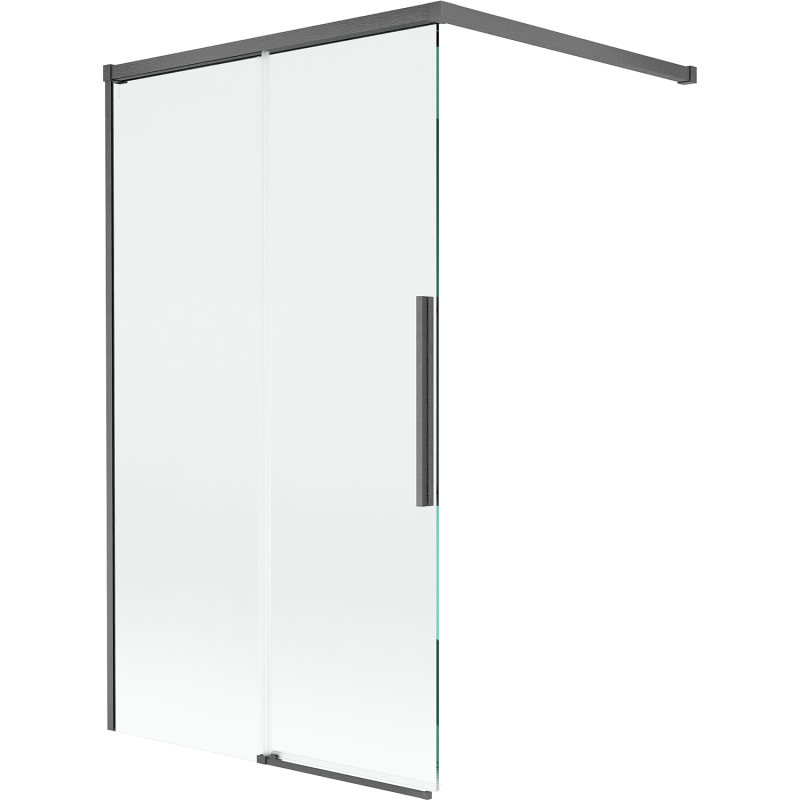 Mexen Rox dviejų dalių stumdomas dušo ekranas 100 x 150 cm, permatomas, šepetėtas pilkas - 8C9-100-003-66-00