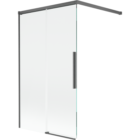 Mexen Rox dviejų dalių stumdomas dušo ekranas 100 x 150 cm, permatomas, šepetėtas pilkas - 8C9-100-003-66-00