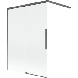 Mexen Rox dviejų dalių slankioji vonios užuolaida 120 x 150 cm, skaidri, šešėlinė pilka šlifuota - 8C9-100-003-66-00