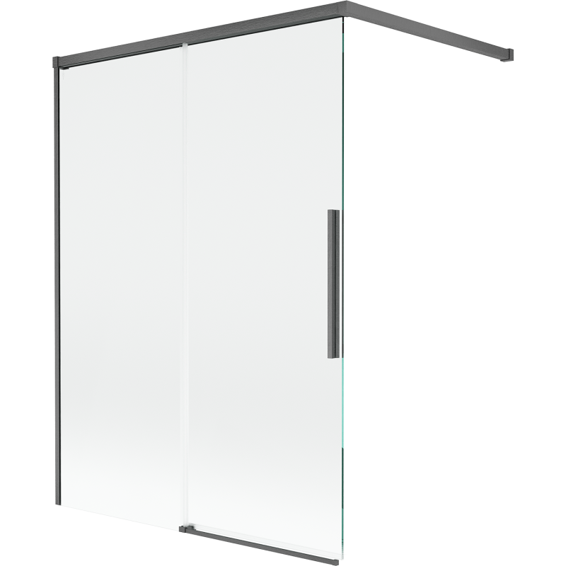 Mexen Rox dviejų dalių slankioji vonios užuolaida 120 x 150 cm, skaidri, šešėlinė pilka šlifuota - 8C9-100-003-66-00