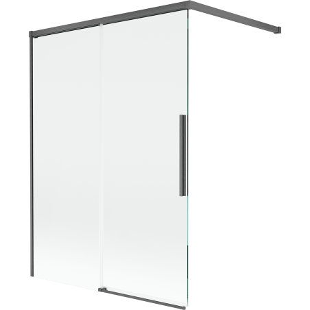 Mexen Rox dviejų dalių slankioji vonios užuolaida 120 x 150 cm, skaidri, šešėlinė pilka šlifuota - 8C9-100-003-66-00