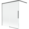 Mexen Rox stumdomos dvejų dalių vonios pertvaros 140 x 150 cm, permatomos, šepečiuoto šautuvų pilkumo - 8C9-140-003-66-00
