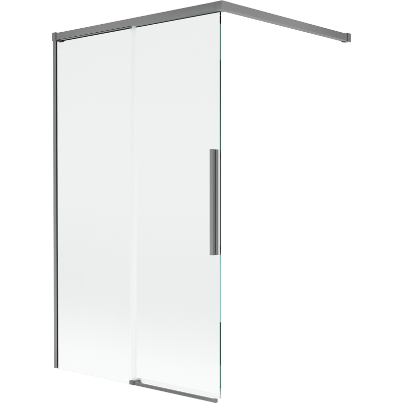 Mexen Rox dviejų dalių stumdomas dušo užuolaida 100 x 150 cm, skaidri, ginklų metalas - 8C9-100-003-95-00