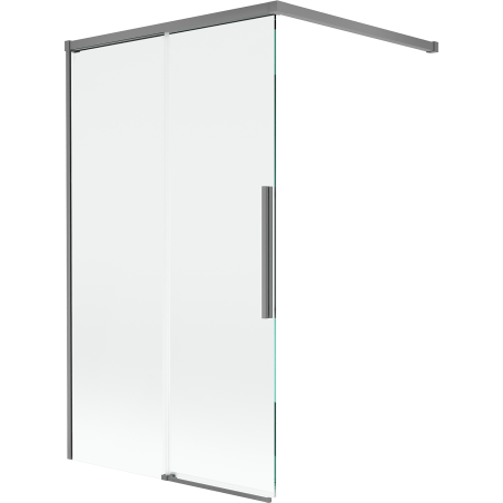 Mexen Rox dviejų dalių stumdomas dušo užuolaida 100 x 150 cm, skaidri, ginklų metalas - 8C9-100-003-95-00