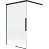 Mexen Rox dviejų dalių atidaroma vonios sienelė 100 x 150 cm, skaidri, juoda - 8C9-100-003-70-00