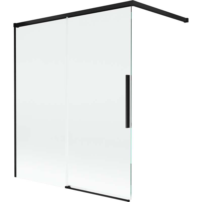 Mexen Rox 2-jų dalių stumdomas dušo uždanga 140 x 150 cm, skaidrus, juodas - 8C9-140-003-70-00