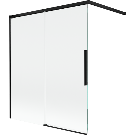 Mexen Rox 2-jų dalių stumdomas dušo uždanga 140 x 150 cm, skaidrus, juodas - 8C9-140-003-70-00