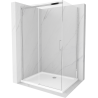Mexen Omega slanki dušo kabina 130 x 100 cm, permatoma, chromuota + dušo padėklas Flat - 825-130-100-01-00-4010