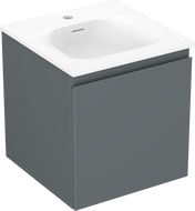 Mexen Orio vonios spintelė 45 cm su Vela kriaukle, 1 stalčius, grafito matinė/balta matinė - 91A10-04547-1-BF66-W23M01