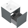 Mexen Orio vonios spintelė 45 cm su Vela kriaukle, 1 stalčius, grafito matinė/balta matinė - 91A10-04547-1-BF66-W23M01