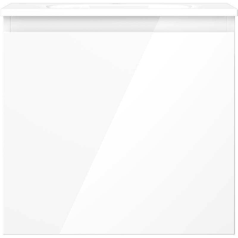Mexen Orio vonios kambario spintelė 50 cm su praustuvu Vela, 1 stalčius, balta blizgi - 91A10-05047-1-BF00-W23M00