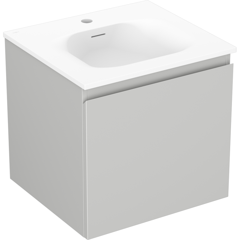 Mexen Orio vonios spintelė 50 cm su kriaukle Vela, 1 stalčius, pilka matinė/balta matinė - 91A10-05047-1-BF62-W23M01