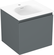 Mexen Orio vonios spintelė 50 cm su praustuvu Vela, 1 stalčius, grafito matinė/balta matinė - 91A10-05047-1-BF66-W23M01