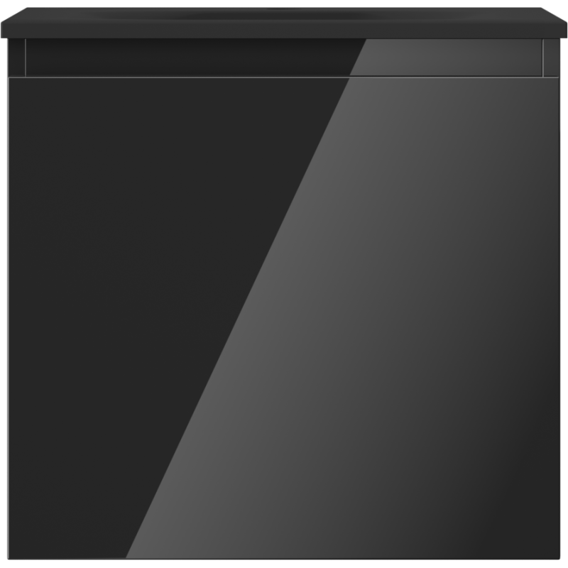 Mexen Orio vonios spintelė 50 cm su Vela praustuvu, 1 stalčius, blizgi juoda/matinė juoda - 91A10-05047-1-BF70-W23M71