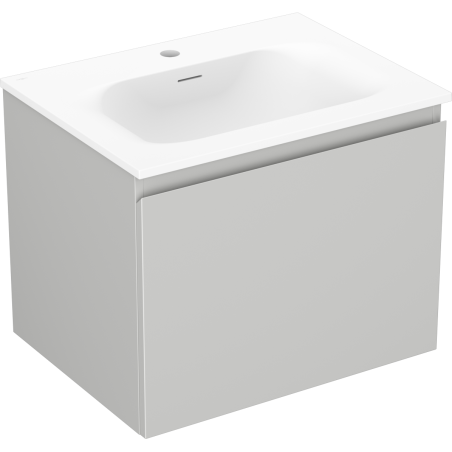 Mexen Orio vonios kambario spintelė 60 cm su Vela praustuvu, 1 stalčius, pilka matinė/balta matinė - 91A10-06047-1-BF62-W23M01