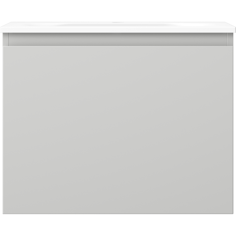 Mexen Orio vonios kambario spintelė 60 cm su Vela praustuvu, 1 stalčius, pilka matinė/balta matinė - 91A10-06047-1-BF62-W23M01