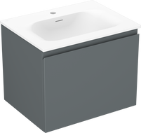 Mexen Orio vonios spintelė 60 cm su praustuvu Vela, 1 stalčius, grafito matinė/balta matinė - 91A10-06047-1-BF66-W23M01