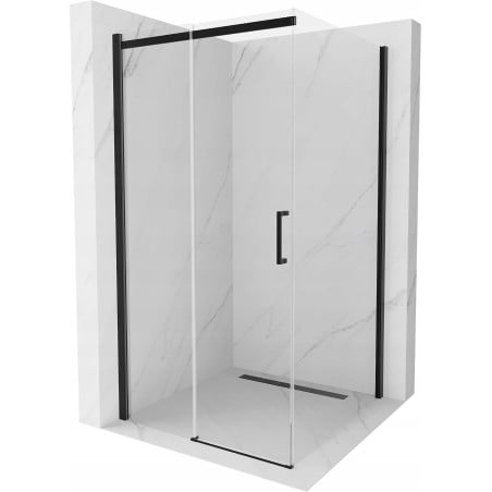Mexen Omega slankiojanti dušo kabina 100 x 100 cm, permatoma, juoda - 825-100-100-70-00