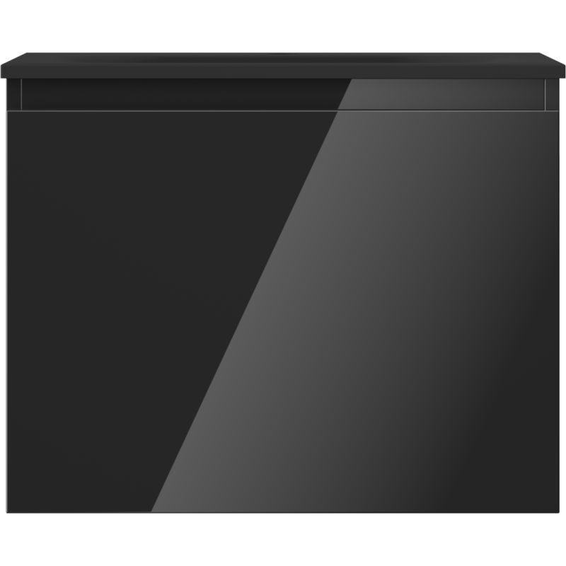 Mexen Orio vonios spintelė 60 cm su Vela kriaukle, 1 stalčius, blizgi juoda/matinė juoda - 91A10-06047-1-BF70-W23M71