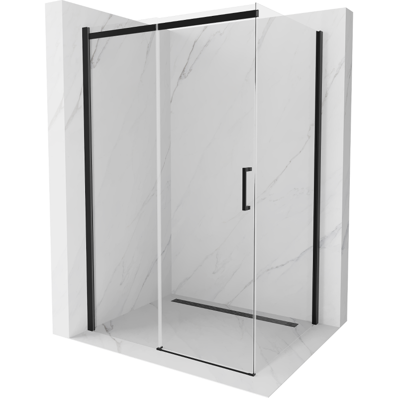 Mexen Omega stumdomas dušo kabinas 110 x 70 cm, skaidrus, juodas - 825-110-070-70-00