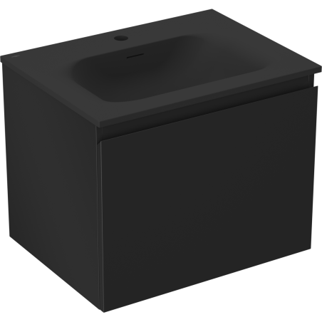 Mexen Orio vonios kambario spintelė 60 cm su Vela praustuvu, 1 stalčius, juoda matinė - 91A10-06047-1-BF71-W23M71