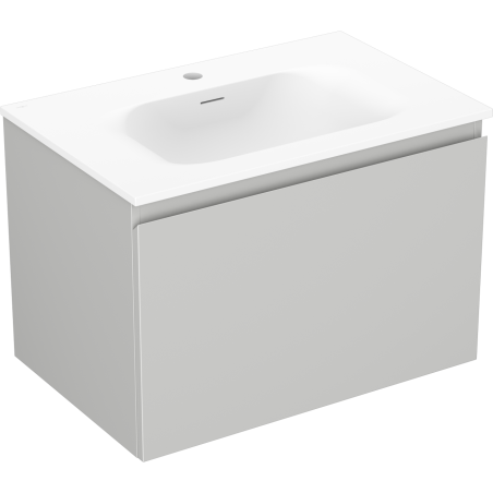 Mexen Orio vonios kambario spintelė 70 cm su praustuvu Vela, 1 stalčius, pilka matinė/balta matinė - 91A10-07047-1-BF62-W23M01