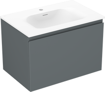 Mexen Orio vonios spintelė 70 cm su kriaukle Vela, 1 stalčius, matinė grafito / matinė balta - 91A10-07047-1-BF66-W23M01