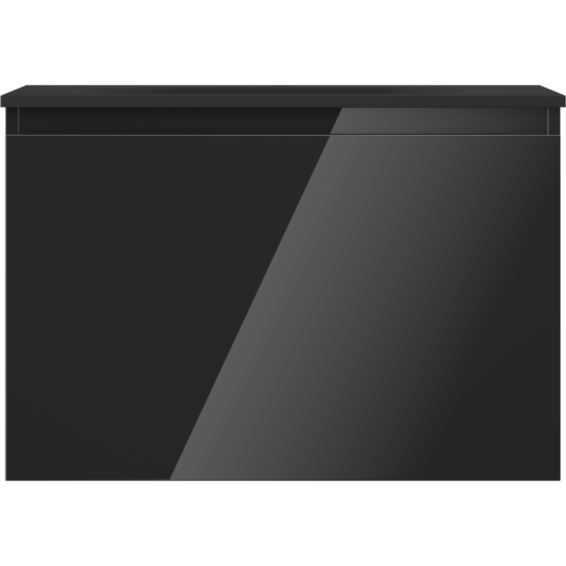 Mexen Orio vonios spintelė 70 cm su praustuvu Vela, 1 stalčius, juodas blizgus/juodas matinis - 91A10-07047-1-BF70-W23M71