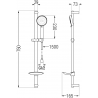 Mexen DB75 stumdomas dušo rinkinys, juodas - 785754584-70