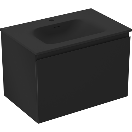 Mexen Orio vonios spintelė 70 cm su Vela praustuvu, 1 stalčius, juoda matinė - 91A10-07047-1-BF71-W23M71