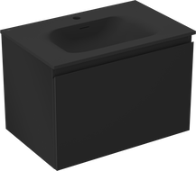 Mexen Orio vonios spintelė 70 cm su Vela praustuvu, 1 stalčius, juoda matinė - 91A10-07047-1-BF71-W23M71