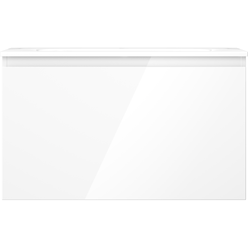 Mexen Orio vonios spintelė 80 cm su Vela kriaukle, 1 stalčius, balta blizgi - 91A10-08047-1-BF00-W23M00