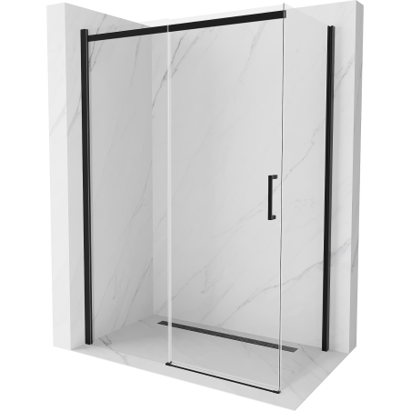 Mexen Omega stumdomomis durimis dušo kabina 130 x 70 cm, skaidri, juoda - 825-130-070-70-00
