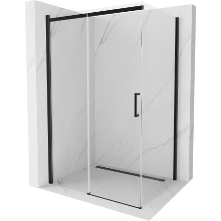 Mexen Omega stumdoma dušo kabina 140 x 100 cm, Skaidrus, Juoda - 825-140-100-70-00