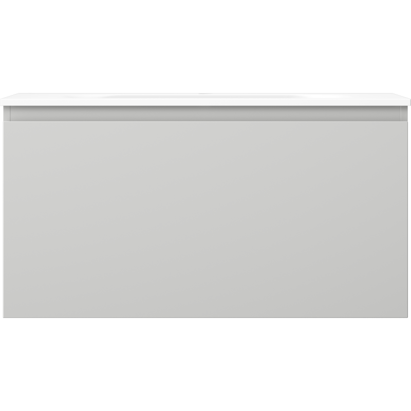 Mexen Orio vonios kambario spintelė 90 cm su Vela kriaukle, 1 stalčius, pilka matinė/balta matinė - 91A10-09047-1-BF62-W23M01