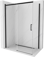 Mexen Omega stumdoma dušo kabina 160 x 80 cm, permatoma, juoda - 825-160-080-70-00