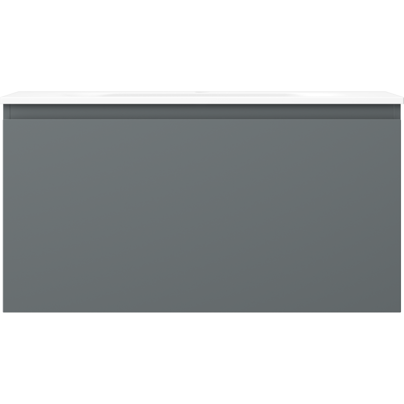 Mexen Orio vonios spintelė 90 cm su praustuvu Vela, 1 stalčius, grafitas matinis/balta matinė - 91A10-09047-1-BF66-W23M01